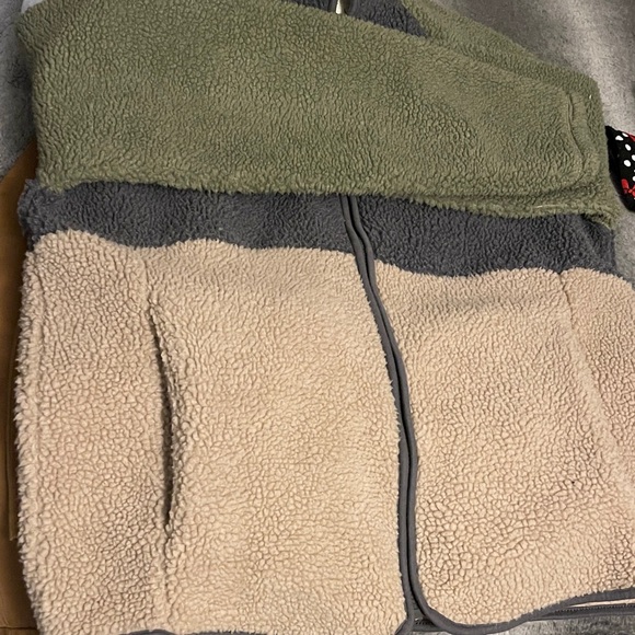 FOLK Puzzle Zip Fleece Jacket - Mineral Green Mix Size 3 Medium - Picture 11 of 15